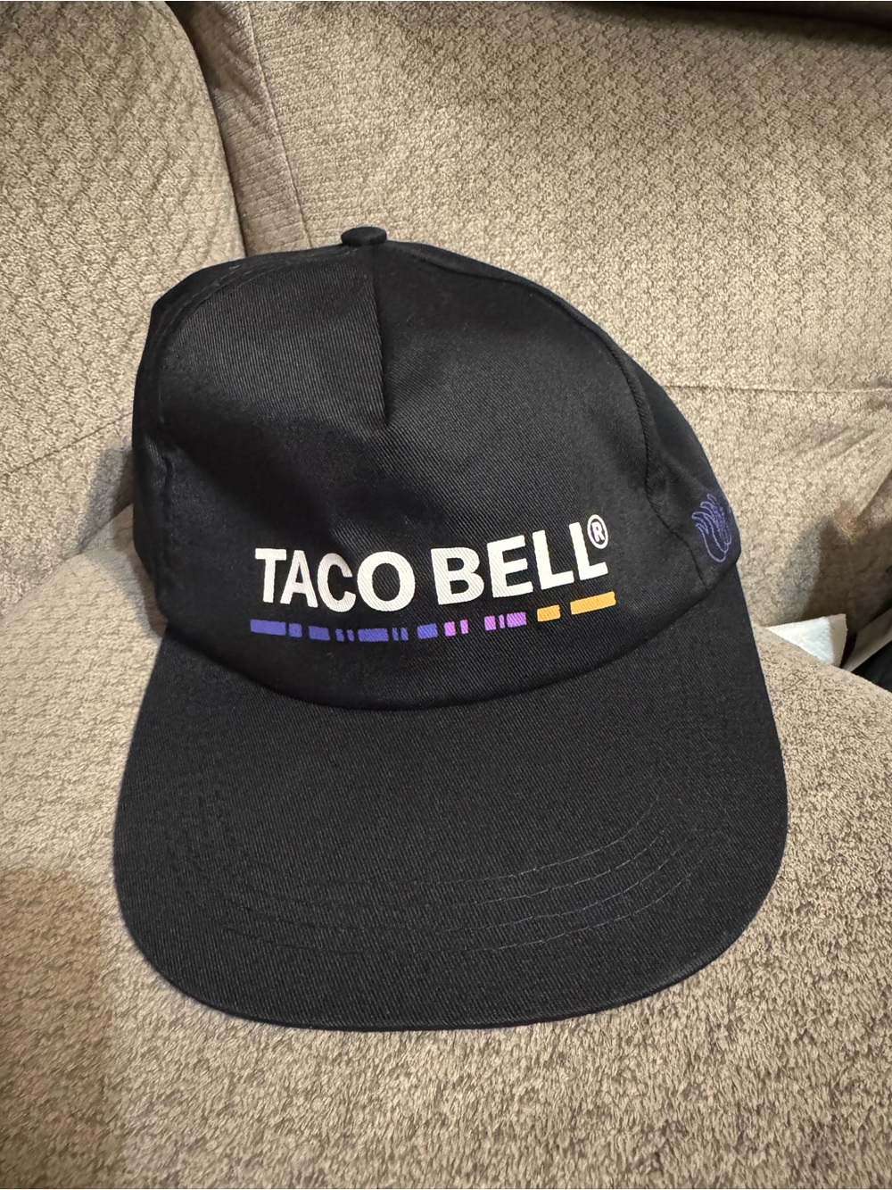 Taco Bell Black Snapback Hat Official Employee Uniform Y2K Fast Food Cap